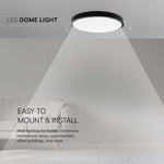 18W(1830Lm) LED Round Dome-armatur, svart, IP44, varmvitt ljus 3000K