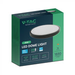 18W(1830Lm) LED kuppelvalgusti, V-TAC SAMSUNG, IP44, ümmargune, must, jahe valge 6500K