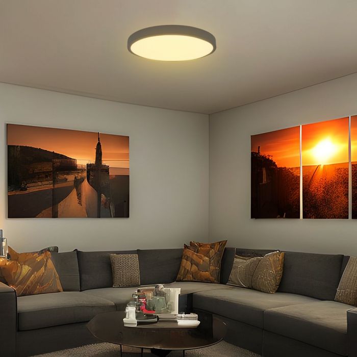 36W(3820Lm) LED kupolveida gaismeklis, V-TAC SAMSUNG, IP44, apaļš, melns, neitrāli balta gaisma 4000K