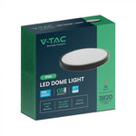 36W(3820Lm) LED kupolveida gaismeklis, V-TAC SAMSUNG, IP44, apaļš, melns, neitrāli balta gaisma 4000K
