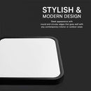 Купольный светодиодный светильник 24W(2500Lm), V-TAC SAMSUNG, IP44, квадратный, черный, нейтральный белый 4000K