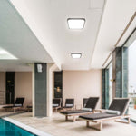 18W(1830Lm) LED-kupolarmatur, V-TAC, IP44, fyrkantig, svart, neutralvit 4000K