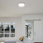 48W(5160Lm) LED kupolveida gaismeklis, V-TAC, IP44, kvadrāta, melns, silti balta gaisma 3000K