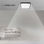 48W(5160Lm) LED kupolveida gaismeklis, V-TAC, IP44, kvadrāta, melns, auksti balta gaisma 6500K