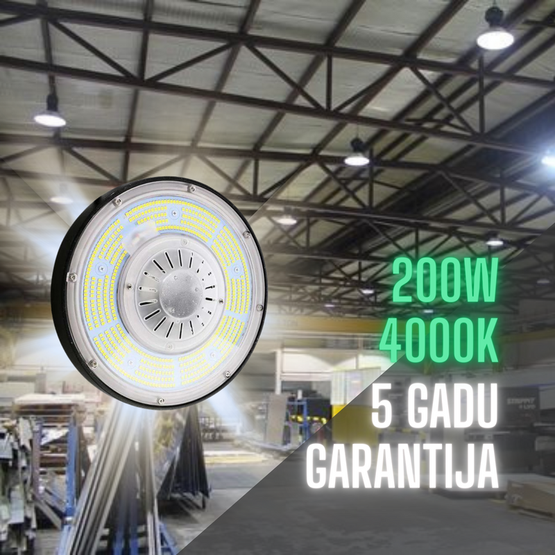 200W(37000Lm) VTAC LED warehouse light, black, IP65, Meanwell power supply unit, dimmable, warranty 5 years, neutral white light 4000K