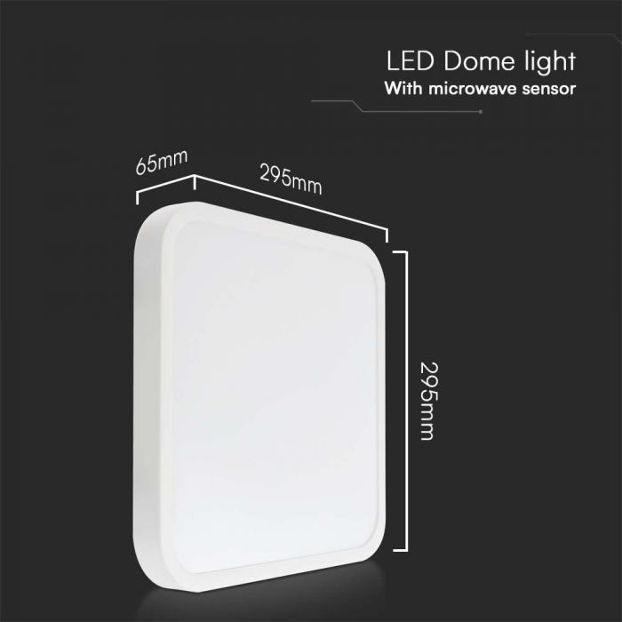 18W(1830Lm) LED kuppelvalgusti, V-TAC SAMSUNG, IP44, kandiline, valge, kaugjuhtimispuldiga, neutraalne valge 4000K