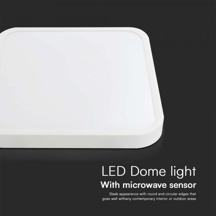 18W(1830Lm) LED kuppelvalgusti, V-TAC SAMSUNG, IP44, kandiline, valge, kaugjuhtimispuldiga, neutraalne valge 4000K