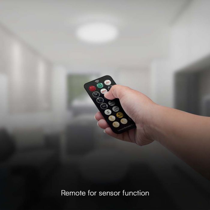 18W(1830Lm) LED kupolveida gaismeklis, V-TAC SAMSUNG, IP44, kvadrāta, balts, ar tālvadības pulti, neitrāli balta gaisma 4000K