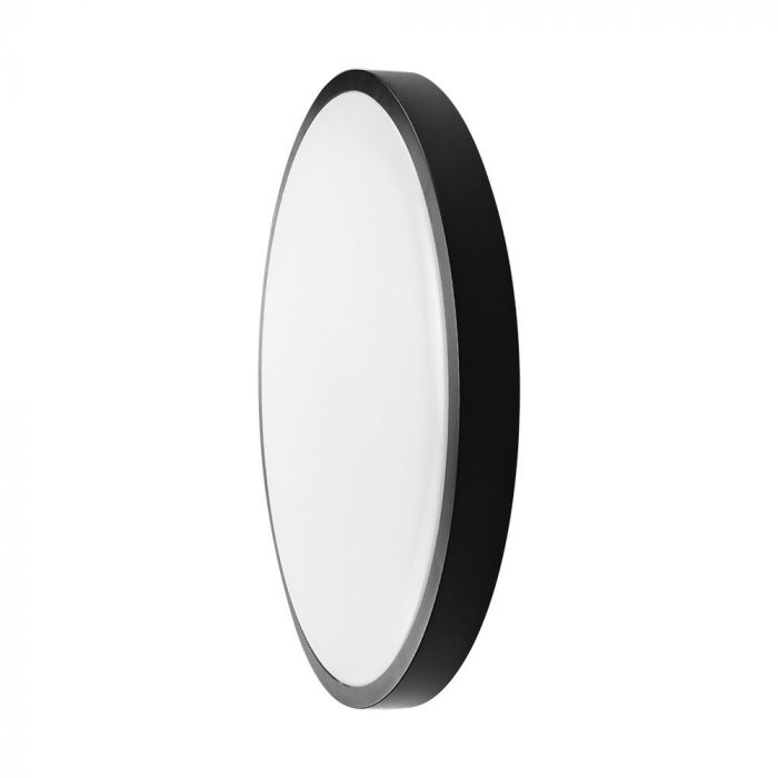 18W(1830Lm) LED-kupolarmatur med fjärrkontroll, V-TAC SAMSUNG, IP44, rund, svart, neutralvit 4000K