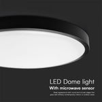 18W(1830Lm) LED-kupolarmatur med fjärrkontroll, V-TAC SAMSUNG, IP44, rund, svart, neutralvit 4000K