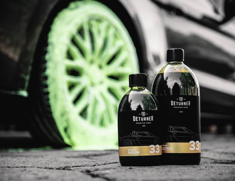 Krāsainas aktīvās putas-DETURNER FLUO FOAM 0.5L, Paredzētas auto priekšmazgāšanai, mīkstina cietos, sakaltušos netīrumus