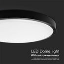 18W(1830Lm) LED dome luminaire, V-TAC SAMSUNG, IP44, round, black, warm white light 3000K