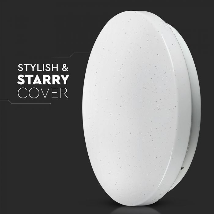 24W LED Gaismeklis, saderīgs ar AMAZON ALEKSA&GOOGLE HOME: EGB+WW+CW+STARRY COVER, V-TAC