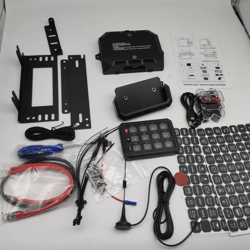 Universāls vadības panelis 12 pogu 12V-24V, bezvadu, regulējams RGB krāsu spilgtums automašīnām, bezceļu kravas automašīnām,