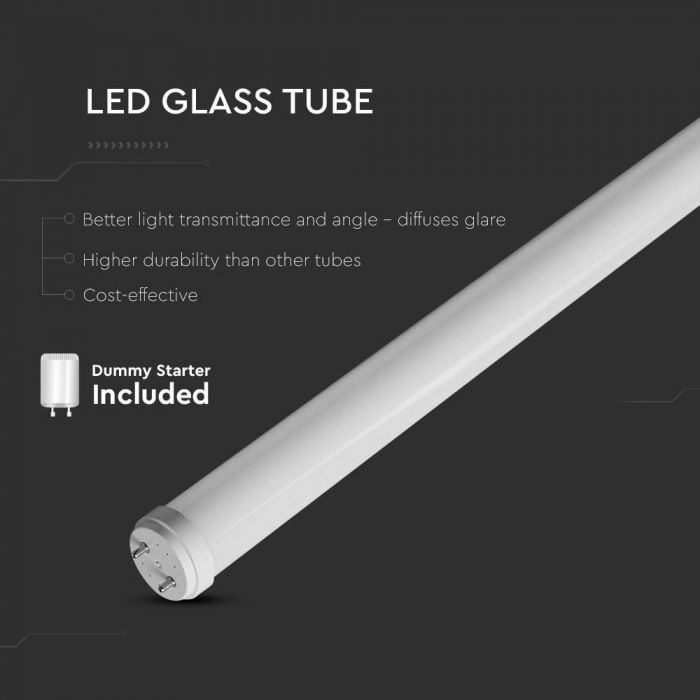 T8 9W(850Lm) LED fluorescent lamp, V-TAC, IP20, 60cm, cold white light 6500K