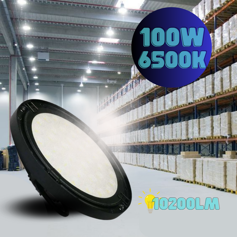 100W(10200Lm) 120Lm/W LED warehouse light, IP65, black, cold white light 6500K