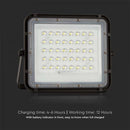 6W(400Lm) LED SMART floodlight with 5000 mAh solar battery and remote control, IP65, V-TAC, 6400K cold white light