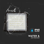 6W(400Lm) LED SMART floodlight with 5000 mAh solar battery and remote control, IP65, V-TAC, 6400K cold white light