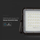 10W(800Lm) LED SMART floodlight with solar battery 6000 mAh and remote control, IP65, V-TAC, cold white light 6400K