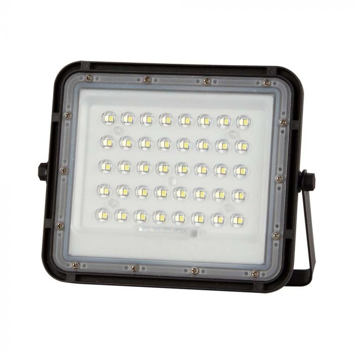 10W(800Lm) LED SMART floodlight with 6000 mAh solar battery and remote control, IP65, V-TAC, 4000K neutral white light