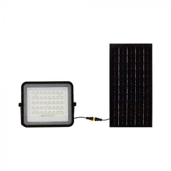 10W(800Lm) LED SMART floodlight with solar battery 6000 mAh and remote control, IP65, V-TAC, cold white light 6400K