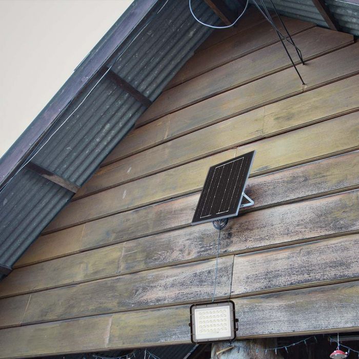 10W(800Lm) LED SMART floodlight with solar battery 6000 mAh and remote control, IP65, V-TAC, cold white light 6400K