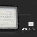10W(800Lm) LED SMART floodlight with 6000 mAh solar battery and remote control, IP65, V-TAC, 4000K neutral white light