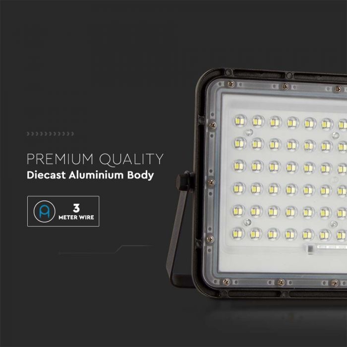 15W(1200Lm) LED SMART floodlight with 12000 mAh solar battery and remote control, IP65, V-TAC, neutral white light 4000K