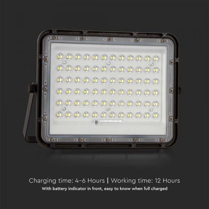 15W(1200Lm) LED SMART floodlight with 12000 mAh solar battery and remote control, IP65, V-TAC, neutral white light 4000K