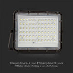 15W(1200Lm) LED SMART floodlight with 12000 mAh solar battery and remote control, IP65, V-TAC, neutral white light 4000K