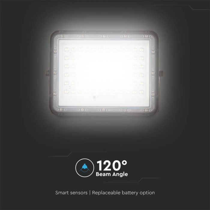 Прожектор 15W(1200Lm) LED SMART с солнечной батареей 12000 mAh и пультом дистанционного управления, IP65, V-TAC, холодный белый свет 6400K
