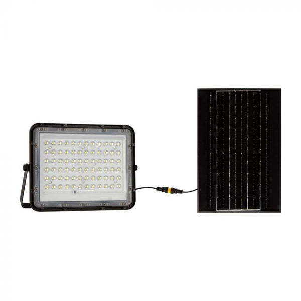 120W(1200Lm) LED SMART floodlight with solar battery 12000 mAh and remote control, IP65, V-TAC, neutral white light 4000K