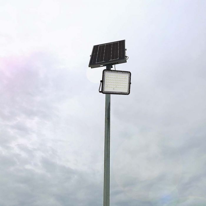 15W (1200Lm) LED SMART valgusfoor 12000 mAh päikeseakuga ja kaugjuhtimispuldiga, IP65, V-TAC, 6400K külmvalge valgus