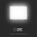 20W(1800Lm) LED SMART prožektors ar saules bateriju 16000 mAh un pulti, IP65, V-TAC, auksti balta gaisma 6400K