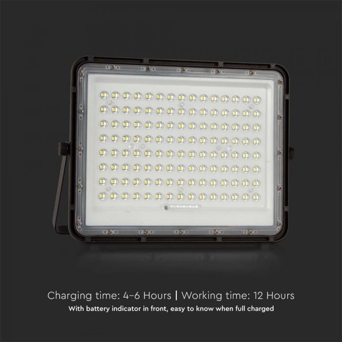 20W(1800Lm) LED SMART floodlight with 16000 mAh solar battery and remote control, IP65, V-TAC, neutral white light 4000K