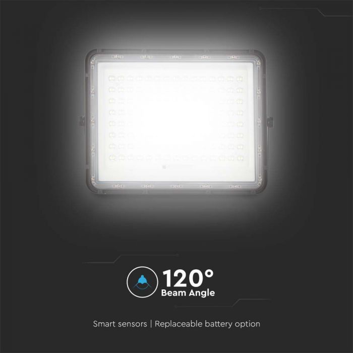 20W(1800Lm) LED SMART floodlight with 16000 mAh solar battery and remote control, IP65, V-TAC, neutral white light 4000K