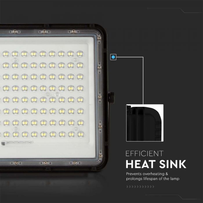 20W(1800Lm) LED SMART floodlight with 16000 mAh solar battery and remote control, IP65, V-TAC, neutral white light 4000K