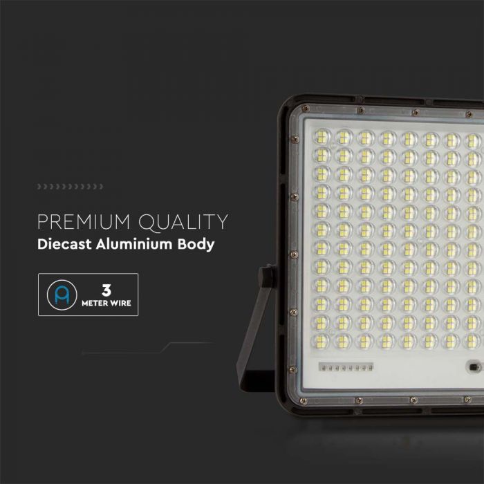 30W(2600Lm) LED SMART floodlight with 20000 mAh solar battery and remote control, IP65, V-TAC, 6400K cold white light