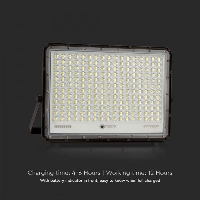 30W(2600Lm) LED SMART floodlight with 20000 mAh solar battery and remote control, IP65, V-TAC, 6400K cold white light