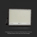 30W(2600Lm) LED floodlight with 20000 mAh solar battery and remote control, IP65, V-TAC, neutral white light 4000K