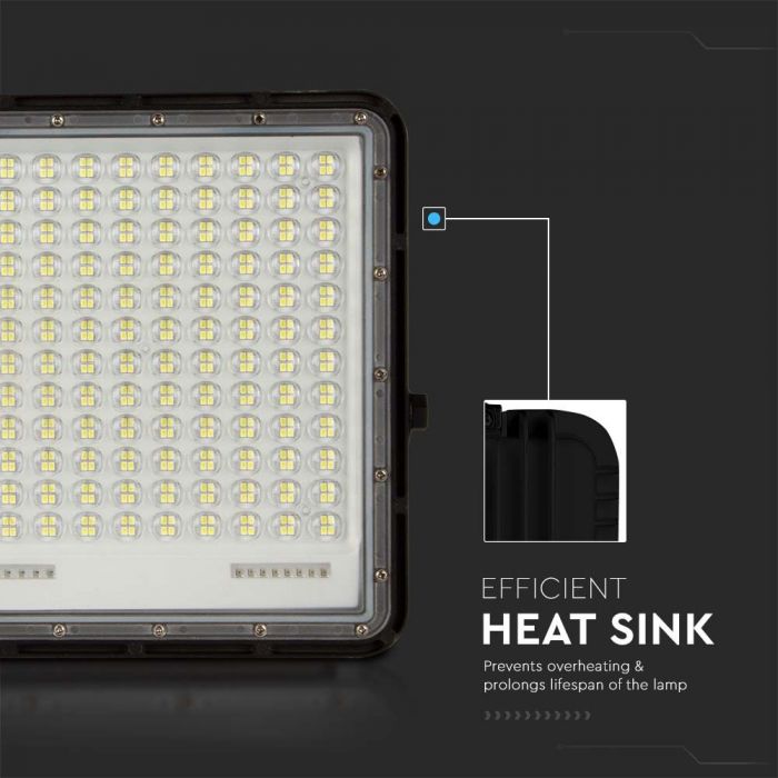 30W(2600Lm) LED SMART floodlight with 20000 mAh solar battery and remote control, IP65, V-TAC, 6400K cold white light