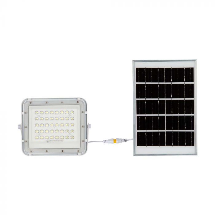 6W(400Lm) LED floodlight with 5000 mAh solar cell and remote control, IP65, V-TAC, 6400K cold white light