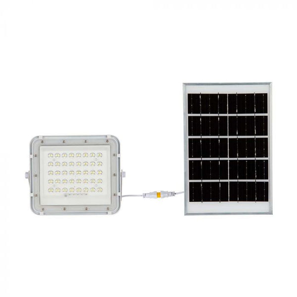6W(400Lm) LED SMART floodlight with 5000 mAh solar battery and remote control, IP65, V-TAC, 6400K cold white light