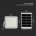 6W(400Lm) LED SMART floodlight with 5000 mAh solar battery and remote control, IP65, V-TAC, neutral white light 4000K