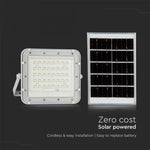 6W(400Lm) LED SMART floodlight with 5000 mAh solar battery and remote control, IP65, V-TAC, neutral white light 4000K