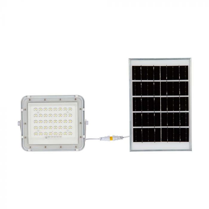 10W(800Lm) LED spotlight with solar battery, V-TAC, IP65, 3.2V, 6000mAh Battery, neutral white light 4000K