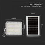 15W (1200Lm) LED SMART valgusfoor 12000 mAh päikesepatarei ja kaugjuhtimispuldiga, IP65, V-TAC, valge, neutraalne valge valgus 4000K