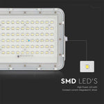 15W (1200Lm) LED SMART-strålkastare med 12000 mAh solcellsbatteri och fjärrkontroll, IP65, V-TAC, vitt, kallvitt ljus 6400K