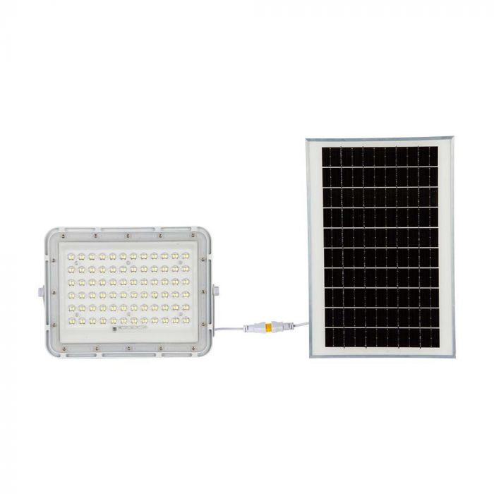 15W (1200Lm) LED SMART-strålkastare med 12000 mAh solcellsbatteri och fjärrkontroll, IP65, V-TAC, vitt, kallvitt ljus 6400K