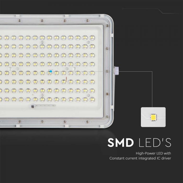 Прожектор 20W(1800Lm) LED SMART с солнечной батареей 16000 mAh и пультом дистанционного управления, IP65, V-TAC, белый, холодный белый свет 6400K